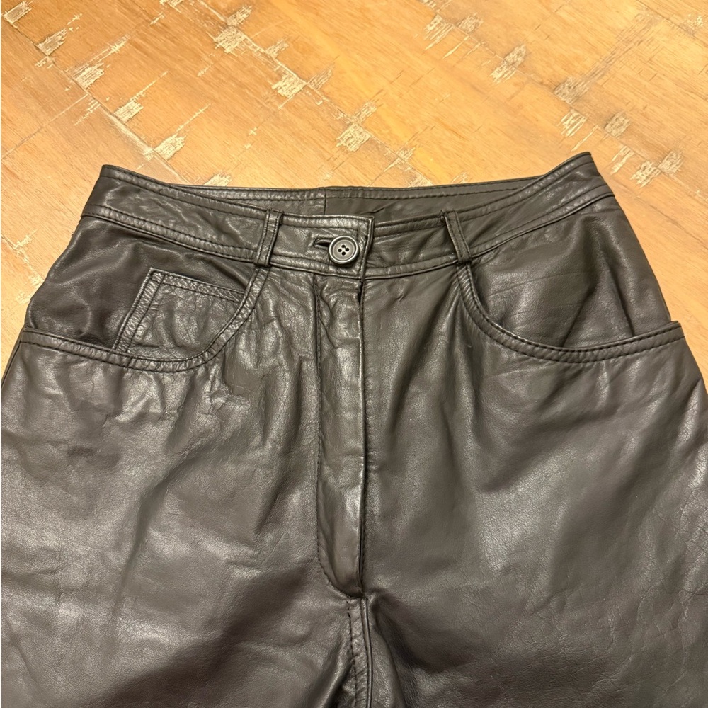 Vintage Berman’s Women's Straight Leg Leather Pants in Black